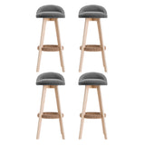 Artiss 4x Bar Stools Padded Linen Wooden Grey