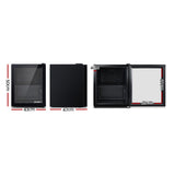 Devanti 46L bar fridge with double-glazed glass door in black