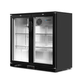 Devanti bar fridge 198L dual glass door black