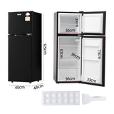 Devanti 122L two-door bar fridge with freezer, Black