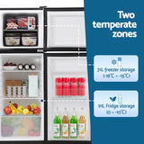 Devanti 122L two-door bar fridge with freezer, Black