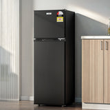 Devanti 122L two-door bar fridge with freezer, Black