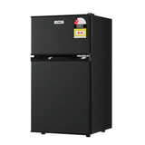 Devanti 85L bar fridge with twin temperature zone, black