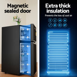 Devanti 85L bar fridge with twin temperature zone, black