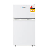 Devanti 85L bar fridge with mini freezer compartment, white