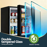 Devanti 40L bar fridge glass door black