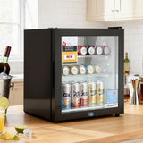 Devanti 40L bar fridge glass door black
