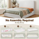 Artiss Queen Bed Frame Boucle Fabric Vacuum Compressed Beds Washable Cover No-Assembly