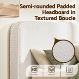 Artiss Queen Bed Frame Boucle Fabric Vacuum Compressed Beds Washable Cover No-Assembly