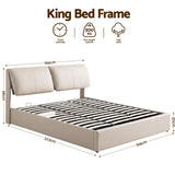 Artiss King Bed Frame Gas Lift Storage 3 Drawers Adjustable Headboard Platform Base