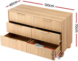 Artiss Boucle Queen Bed Frame and Chest of 6 Drawers Bedroom Set