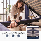 Artiss Double Bed Frame with Lift Up Storage and USB Ports Grey