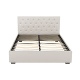 Artiss Bed Frame Queen Size Gas Lift Beige VILA