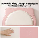 Artiss King Single Pink Kids Bed Frame for Girls Bedroom Cute Animal Upholstered
