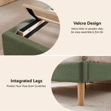 Artiss King Single Bed Frame, Green Faux Linen with Wooden Slats