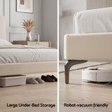 Artiss Queen Bed Frame Upholstered Platform Bed with Tufted Headboard 300kg Support