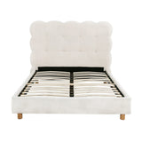 Artiss King Single Bed Frame Cloud Headboard Boucle Fabric Mattress Platform Base White