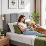 Artiss Double Bed Frame with Adjustable Headboard, Grey, 300kg Capacity
