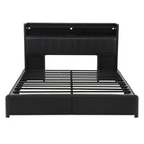 Artiss King Bed Frame with Storage Headboard, 2 Drawers, Charging Station & LED Light