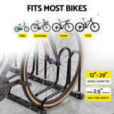 Weisshorn 3 Bike Floor Stand Rack Fits 20"-29" MTB Tires for Garage Storage