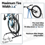 Weisshorn 4-in-1 Bike Parking Stand Vertical Floor Storage Rack for 24"-27.5" Bicycles, Adjustable Height Repair Maintenance Stand, Stable Indoor Garage Space Saver with Non-slip Rubber Feet