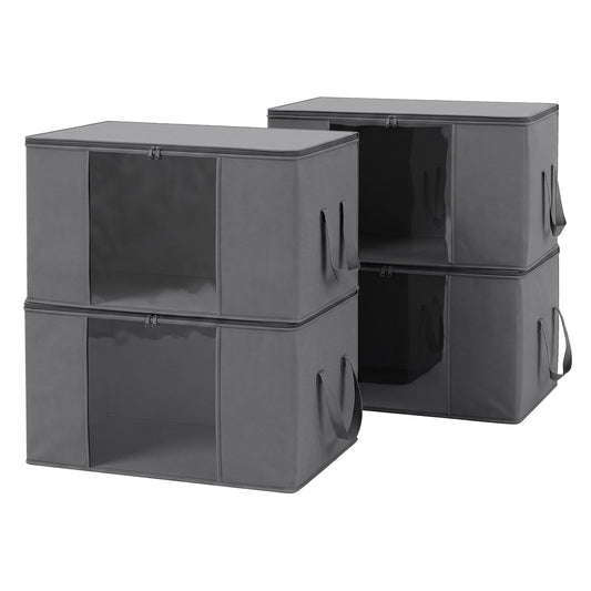 Artiss Blanket Storage Bags Box X4 Clothes Quilt Container 84L Organiser Grey