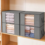 Artiss Blanket Storage Bags Box X4 Clothes Quilt Container 84L Organiser Grey
