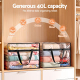Artiss Blanket Storage Bags 8Pcs 40L PVC Box Clothes Doona Moving Organiser