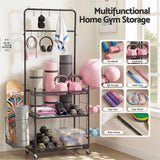 Everfit Yoga Mat Ball Storage Cart Multifunction Equipment Organizer Rack 145cm