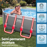Bestway Swimming Pools 305cm x 200cm x 84cm Steel Above Ground Backyard Pool Set