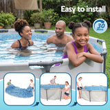 Bestway 305CM Swimming Pools Steel Above Ground Round Backyard Pool Set White