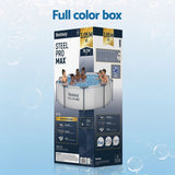 Bestway 305CM Swimming Pools Steel Above Ground Round Backyard Pool Set White