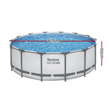 Bestway Swimming Pool 427x427x122cm Steel Frame Above Ground Pools Round Filter Pump Ladder