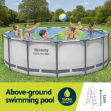 Bestway Swimming Pool 427x427x122cm Steel Frame Above Ground Pools Round Filter Pump Ladder