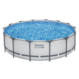 Bestway Swimming Pools 427cm x 107cm Steel Above Ground Round Backyard Pool Set White