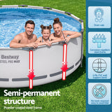 Bestway Swimming Pools 427cm x 107cm Steel Above Ground Round Backyard Pool Set White