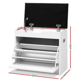 Artiss Shoe Rack Cabinet Bench 3-tier 15 Pairs White