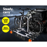 Giantz 4 Bicycle Bike Carrier Rack Car Towbar Hitch Ball Mount Tail light Silver