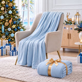 Giselle Cooling Blanket 130cm x 170cm Double Sided Summer Throw Lightweight Blue