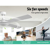 Devanti 52'' Ceiling Fan DC Motor 4 Blades w/Remote - White