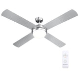 Devanti 52'' Ceiling Fan DC Motor w/Light w/Remote - Silver
