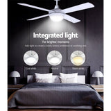 Devanti 52'' Ceiling Fan DC Motor w/Light w/Remote - White