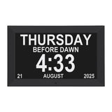 Artiss 10" Digital Day Clock Alarm Calendar Dementia Date Week Desk Clocks Black