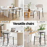 Artiss Dining Chairs Set of 2 Sherpa Boucle White