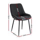 Artiss 2x Dining Chairs Retro PU Leather Kitchen Lounge Cafe Accent Chair Black