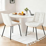 Artiss 2x Dining Chairs Velvet Tufted Kitchen Lounge Cafe Accent Chair Beige