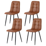 Artiss 4x Dining Chairs Retro PU Leather Kitchen Lounge Cafe Accent Chair Brown