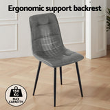 Artiss 4x Dining Chairs Retro PU Leather Kitchen Lounge Cafe Accent Chair Grey