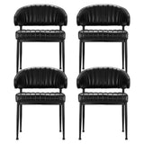 Artiss Dining Chairs Set of 4 Leather Hollow Armchair Black