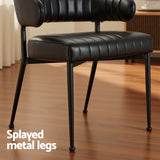 Artiss Dining Chairs Set of 4 Leather Hollow Armchair Black